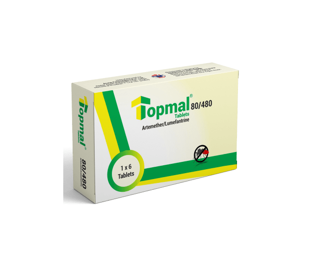 Topmal antimalarial tablets packaging
